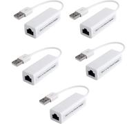 Jembe - Adaptateur Réseau Ethernet Gigabit 100Mbit LAN USB 2.0 USB A vers RJ45 PC Notebook Ultrabook Tablette Windows Mac -Lot de x5, Blanc