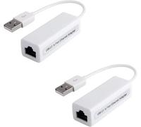 Jembe - Adaptateur Réseau Ethernet Gigabit 100Mbit LAN USB 2.0 USB A vers RJ45 PC Notebook Ultrabook Tablette Windows Mac -Lot de x2, Blanc