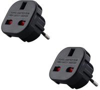 Jembe - Adaptateur Voyage Prise Anglaise vers France Lot de 2 - Type G vers Type C - Société Française