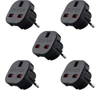 Jembe - Adaptateur Voyage Prise Anglaise vers France Lot de 5 - Type G vers Type C - Société Française