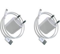 Jembe - Chargeur Mural Compatible avec iPhone 4 5 6 7 8 SE iPod avec 1 câble (1m) Lot de 2