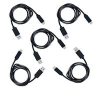 Jembe - Lot de X5 - Câble USB Type C de 1,5 m pour charge, synchronisation et transfert de données rapides - Compatible avec toutes les marques célèbres | Câble USB A vers USB C - Noir