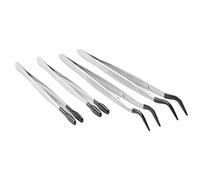 Jemcgrl 4 PièCes SéRies de Pince à éPiler à Pointe en Caoutchouc pour Laboratoire Pince à éPiler Industrielle Passe-Temps Pinces à Timbre BoîTe en Plastique 12/15 Cm