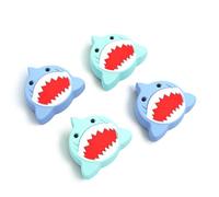 Jemdo Capuchons Joystick Switch 2 - Compatible avec Nintendo Switch 2 (2025), 4 Pièces Requin Bleu en Silicone, Capuchon Mignon et Confortable, Cadeau Gamer Enfant & Ado