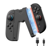 JEMDO Chargeur Joy Con 2 Magnétique - Poignée de Confort avec LED et Câble USB-C, Compatible avec Nintendo Switch 2 Only- Support de Recharge Portable, Noir
