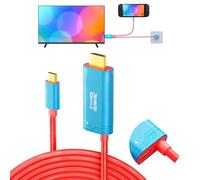 JEMDO Dock Switch 2 Boîtier Aluminium & Câble Tressé HDMI 4K 60Hz 18Gbps USB C 3.2 vers HDMI 2.0 2m, 100W PD Jouer & Charger, Adaptateur Portable TV Compatible Nintendo Switch 2/2017/OLED, Bleu