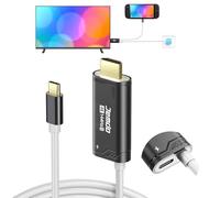 JEMDO Dock Switch 2 câble HDMI Base pour TV, 4K144Hz 48Gbps USB-C 3.2 vers HDMI 2.1 2m, PD 100W Jouer&Charger, Adaptateur Portable Compatible Switch 2/2017/OLED (uniquement V21.0.0 et inférieur)