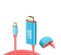 JEMDO Dock Switch 2 câble HDMI Base pour TV, 4K144Hz 48Gbps USB-C 3.2 vers HDMI2.1 2m, PD100W Jouer&Charger, Adaptateur Portable Compatible Nintendo Switch 2/2017/OLED(uniquement V21.0.0 et inférieur)