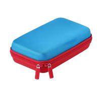 JEMDO Grand étui pour 80 cartes de jeu compatible avec Nintendo Switch 2/2017/OLED/Lite - Support de protection rouge et bleu en tissu Oxford 900D amélioré, sac de rangement durable et élégant de
