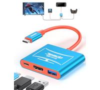 JEMDO Portable Dock Switch 2 V22.0.0+ Upgrade, Station d’Accueil TV 4K 144Hz HDMI 2.1 avec Sortie 48Gbps, PD 100W & Port USB 3.2, Adaptateur Compact de Voyage Compatible Nintendo Switch 2/OLED/2017