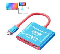 JEMDO Switch 2 TV Dock Station d’Accueil HDMI 2.0 4K60Hz 18Gbps avec USB 3.0 & Charge Rapide PD100W, Adaptateur Portable Compatible Switch 2/OLED/2017 (Uniquement V21.0.0 et inférieur)