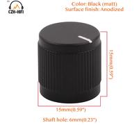 JEMedals-Mini bouton entièrement en aluminium pour amplificateur audio,contrôle du volume du potentiomètre,pédale d'effet Stomp Box,centre commercial DJ,15x15mm,1PC - Type Black-Matt