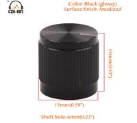 JEMedals-Mini bouton entièrement en aluminium pour amplificateur audio,contrôle du volume du potentiomètre,pédale d'effet Stomp Box,centre commercial DJ,15x15mm,1PC - Type Black