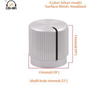 JEMedals-Mini bouton entièrement en aluminium pour amplificateur audio,contrôle du volume du potentiomètre,pédale d'effet Stomp Box,centre commercial DJ,15x15mm,1PC - Type Silver-Line