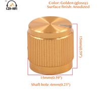 JEMedals-Mini bouton entièrement en aluminium pour amplificateur audio,contrôle du volume du potentiomètre,pédale d'effet Stomp Box,centre commercial DJ,15x15mm,1PC - Type Golden