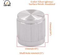 JEMedals-Mini bouton entièrement en aluminium pour amplificateur audio,contrôle du volume du potentiomètre,pédale d'effet Stomp Box,centre commercial DJ,15x15mm,1PC - Type Silver