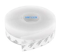 JEMESI Bas de Porte Adhésif, 10M x 3,5CM Bande d'étanchéité Auto-adhésive de Silicone pour Porte et Fenetre. Protection contre l 'eau, Protection contre les Insectes, Réduction du Bruit(Transparent)