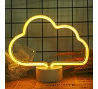 JEMESI Lumières néon en forme de nuage blanc chaud - Alimentation par piles et USB - Décoration de table pour Noël, fête d'anniversaire, chambre d'enfant, salon, fête de mariage