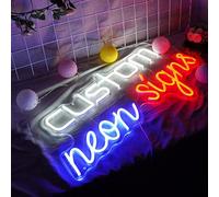 JEMESI Lumineuses Enseignes au Néon Led Personnalisé, Pour Mur Décor Chambre À Coucher Mariage Fête D'anniversaire De La Bar Boutique Signe De Lumiére De Nuit (80 cm, 2 Line Text)