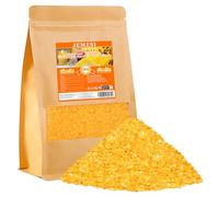 JEMESI Pastilles de Cire d'abeille, 1 kg, idéale pour Les cosmétiques naturels, Les lingettes en comme Cire de Bougie, Emballage Durable, Jaune