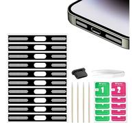 Jemey Lot de 21 Autocollants Anti-Poussière pour iPhone 15 Pro Max - Mise à Niveau du Haut-Parleur, Coque Adhésive avec Prise USB C