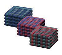 JEMIDI 12x Mouchoir en tissu - Lot de 12 mouchoirs 30 x 30 cm réutilisables en coton - Lavables en machine et compatibles avec sèche linge