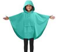 JEMIDI Cape de Pluie Enfant - Impermeable Enfant Taille S M L pour Fille Garcon de 3 à 15 ans - Poncho Pluie Imperméable Respirant avec Boutons Pression et Poche Avant