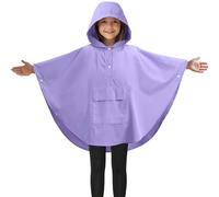 JEMIDI Cape de Pluie Enfant - Impermeable Enfant Taille S M L pour Fille Garcon de 3 à 15 ans - Poncho Pluie Imperméable Respirant avec Boutons Pression et Poche Avant