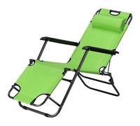 JEMIDI Chaise Longue Pliante - Transat Jardin Exterieur 155 x 60 x 80 cm en Tissu et Acier Charge Max. 120 kg - Fauteuil Jardin avec accoudoir Appui-tête et Dossier Deux Niveaux