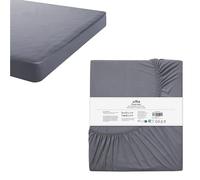 JEMIDI Drap Housse 160x200 Coton Gris - Drap de Lit en 100% Coton Turc Doux pour Un Confort en Été et en Hiver - Drap Matelas Compatible avec Machine à Laver et Sèche-Linge