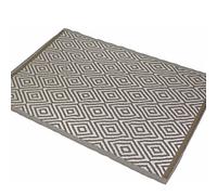 JEMIDI Outdoor Tapis d'extérieur pour terrasse en Teck pour Jardin, Tapis de décoration extérieur, pour l'extérieur résistant aux intempéries Eckig 150x210cm Raute Beige