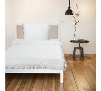 JEMIDI Parure de lit à Volants - 135 x 200 cm - Ensemble de litetrie pour 1 Personne Blanc - Vintage Housse de Couette et taie d'oreiller - Blanc