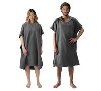 JEMIDI Poncho de bain - Peignoir de bain homme femmes manches courtes avec capuche en microfibre pour adultes taille S à XL - Sports aquatiques après douche plage