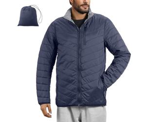 JEMIDI Veste Legere Homme - Doudoune Veste Légère Fine et Matelassée Taille S à 2XL pour Hiver Grand Froid - Blouson Imperméable et Réversible avec 5 Poches - Doudoune Chaude