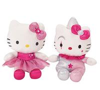 Jemini 022710 Hello Kitty Peluche +/- 17 cm - Livraison aléatoire : Danseuse ou Clown, Gris, Rose