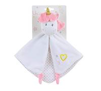 JEMINI 023683 LICORNE Doudou +/- 32 cm avec hochet, blanc rose