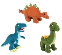 JEMINI 024197 Les JEMINOSAURES Lot de 3 Peluches Dinosaure : Diplodocus, Velociraptor et Stegosaure +/- 18 cm 100% Recyclé