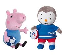 JEMINI 024261 Peppa Pig T'CHOUPI Lot DE 2 Peluches Foot +/- 17 CM Multicolore