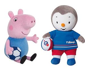 Jemini 024261 Peppa Pig T'CHOUPI Lot DE 2 Peluches Foot +/- 17 CM Multicolore