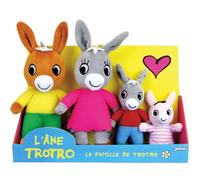 JEMINI | Coffret Peluches Ane Trotro Et Sa Famille | 4 Personnages | Trotro 15 Cm + Maman 23 Cm + Papa 23 Cm + Sœur 11 Cm | Finition Douce | Licence Officielle | Idée Cadeau Enfant | 024391