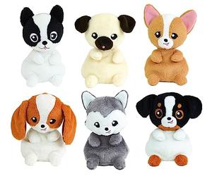 JEMINI KIDIMOLS Lot DE 6 Peluches Chiens +/- 14CM : Husky, Chihuahua, Carlin, Cocker, Bouledogue ET Berger Australien