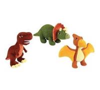 JEMINI Les Jeminosaures Lot de 3 peluches dinosaure +/- 18 cm - 100% recyclé Neutre G