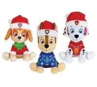 Lot de 3 peluches Pat Patrouille Chase Stella et Marcus 17 cm Version Noël