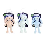 JEMINI | Peluche Lumineuse Luminou Lapin | 21 Cm | Fonctionne sans Pile | Photoluminescente | Finition Douceur | Couleur Aléatoire : Rose, Bleu Ou Blanc | Idee Cadeau Dès La Naissance