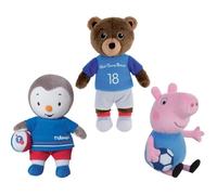 JEMINI Peppa Pig T'CHOUPI et Petit ours brun footballeurs Lot de 3 peluches +/-18 cm Neutre G