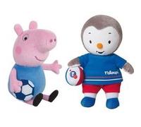 JEMINI Peppa pig T'CHOUPI Lot de 2 peluches foot +/- 17 cm Neutre G
