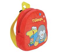 JEMINI | Sac À Dos Peluche T'choupi Pour Enfant | 23 Cm | Tissus Doux | Bretelles Réglables | Rangement Doudou Goûter Jouets | Dès 24 Mois | Licence Officielle | Rouge