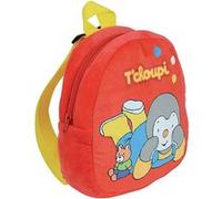 JEMINI | Sac À Dos Peluche T'choupi Pour Enfant | 23 Cm | Tissus Doux | Bretelles Réglables | Rangement Doudou Goûter Jouets | Dès 24 Mois | Licence Officielle | Rouge