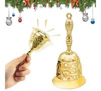 Jemmytu Cloche de Noël, Sonnette à Main, Cloche Pere Noel en Alliage de Cuivre, Décoration de Noël, Cloche Table, Cloche Mariage, Cloche d'éveil, Cloche Service, Cadeau Noël Exquis