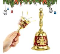 Jemmytu Cloche de Noël, Sonnette à Main, Cloche Pere Noel en Alliage de Cuivre, Décoration de Noël, Cloche Table, Cloche Mariage, Cloche d'éveil, Cloche Service, Cadeau Noël Exquis